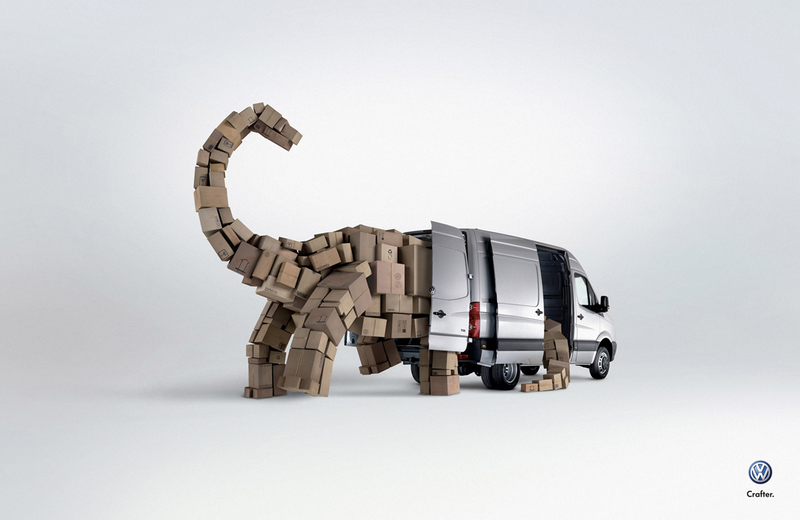Illustration for article titled Volkswagen Cargo Vans Carry Prehistoric Loads